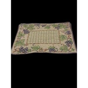Set Of 6 Vintage Woven Tuscan Grape Vine Tapestry Placemats